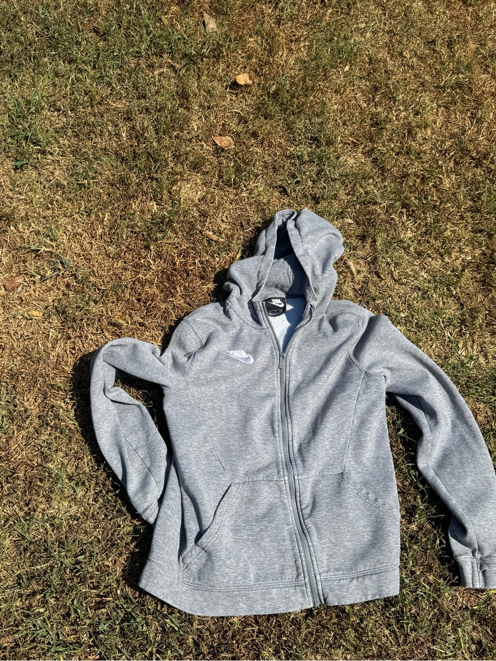 Nike Kids Heather Gray Full-Zip Hooded Jacket